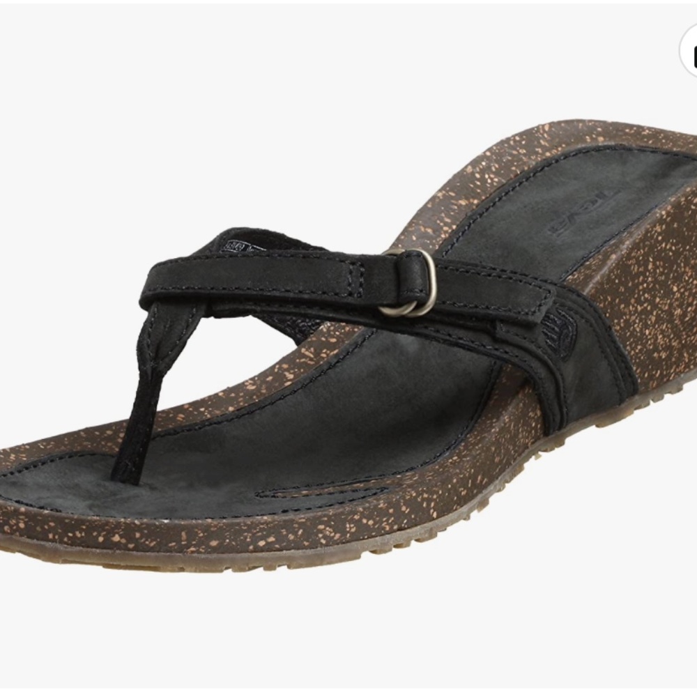 TEVA Ventura 4219 Cork Wedge Charcoal/Black/Brown Sandal Thong Flip Flop 10